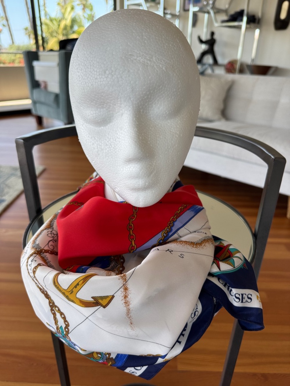 PRINCESS CRUISES Amaxing Chain & Anchor Print Scarf - Red, White & Navy